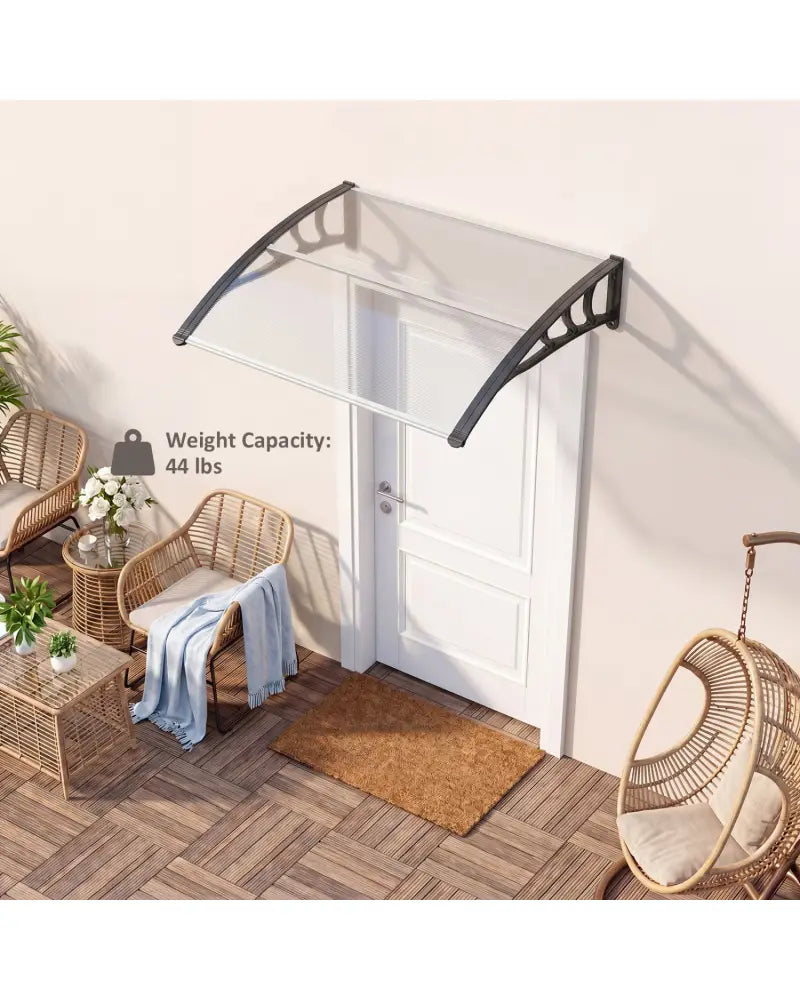 39 x 30 Inch Outdoor Front Door Window Awning Door Canopy Exterior-Gray - Gray - Outdoor Shades