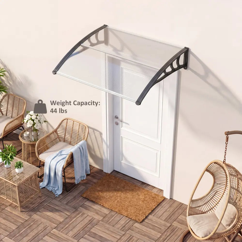 39 x 30 Inch Outdoor Front Door Window Awning Door Canopy Exterior-Gray - Gray - Outdoor Shades