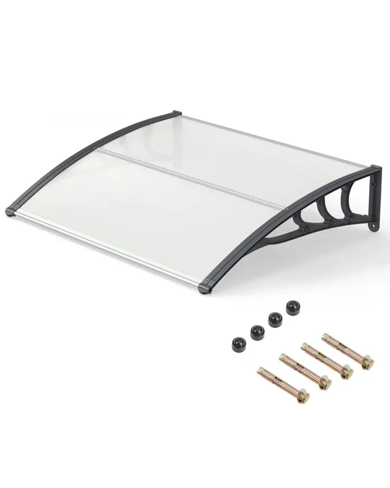 39 x 30 Inch Outdoor Front Door Window Awning Door Canopy Exterior-Gray - Gray - Outdoor Shades