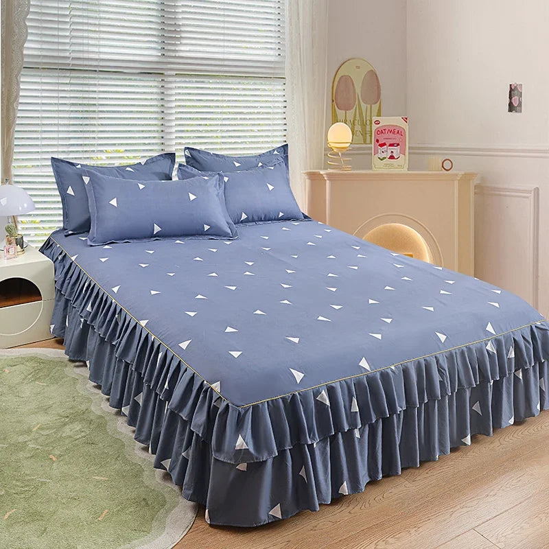 Princess Style Bed Skirt – Smooth Bedsheet Cover Twin/Queen/King