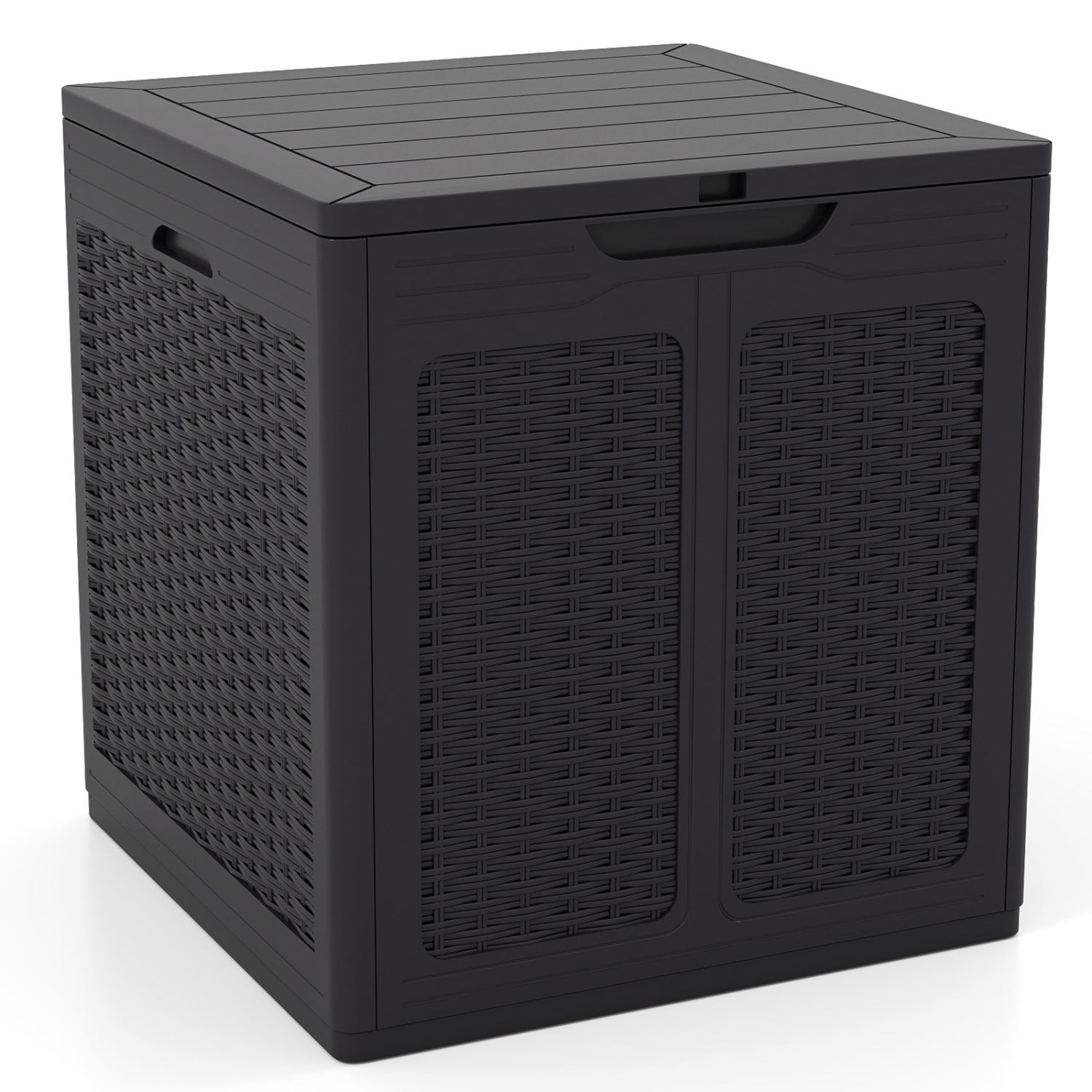 39 Gallon Deck Box with Lockable Lid Package Delivery Box for Patio Furniture Cushions-Brown
