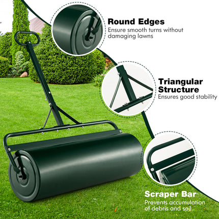 39 Inch Wide Push/Tow Lawn Roller-Green