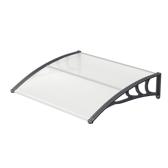 39 x 30 Inch Outdoor Front Door Window Awning Door Canopy Exterior-Gray