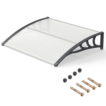 39 x 30 Inch Outdoor Front Door Window Awning Door Canopy Exterior-Gray