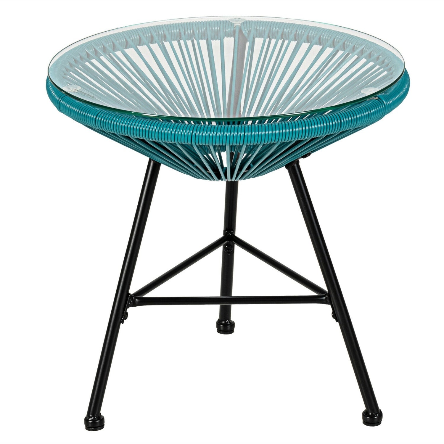 Ensemble de bistrot 3 pièces Acapulco pour patio avec table en verre - Turquoise