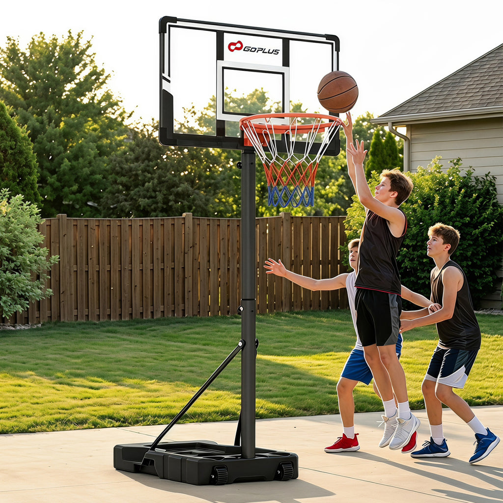 3.3-10 Feet Portable Basketball Hoop Adjustable with Base and Wheels