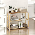 3/4-Tier Solid Wood Shoe Rack with Slatted Open Shelves-3-Tier