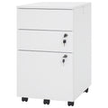 3 Drawer Filing Cabinet Locking Pedestal Desk -White