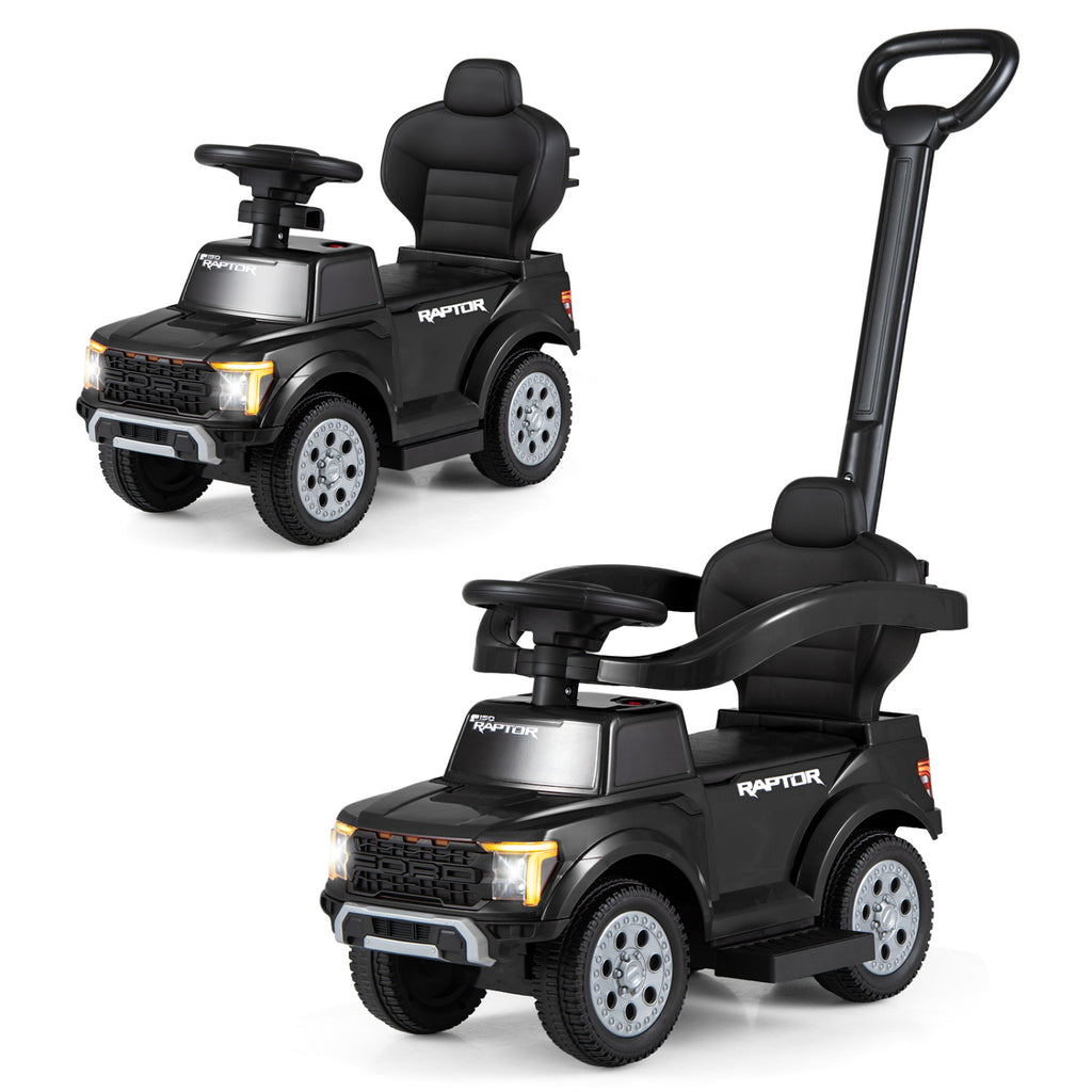 3-In-1 Licensed Ford Push Car for Toddlers-Black