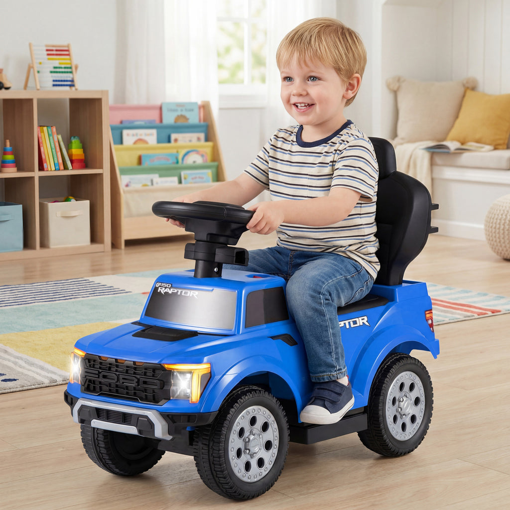 3-In-1 Licensed Ford Push Car for Toddlers-Blue