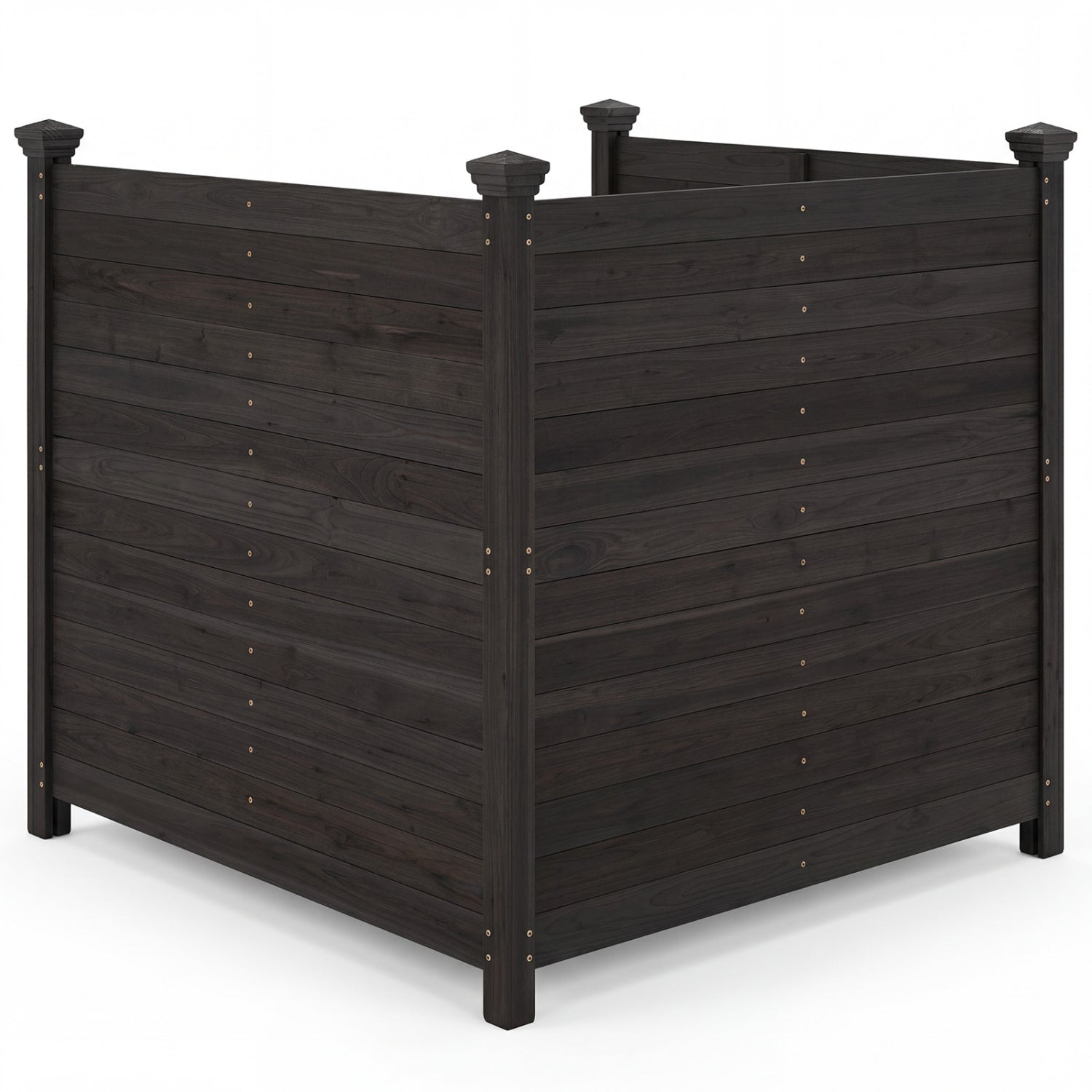 3-Panel Outdoor Privacy Air Conditioner Fence for Outside-Black