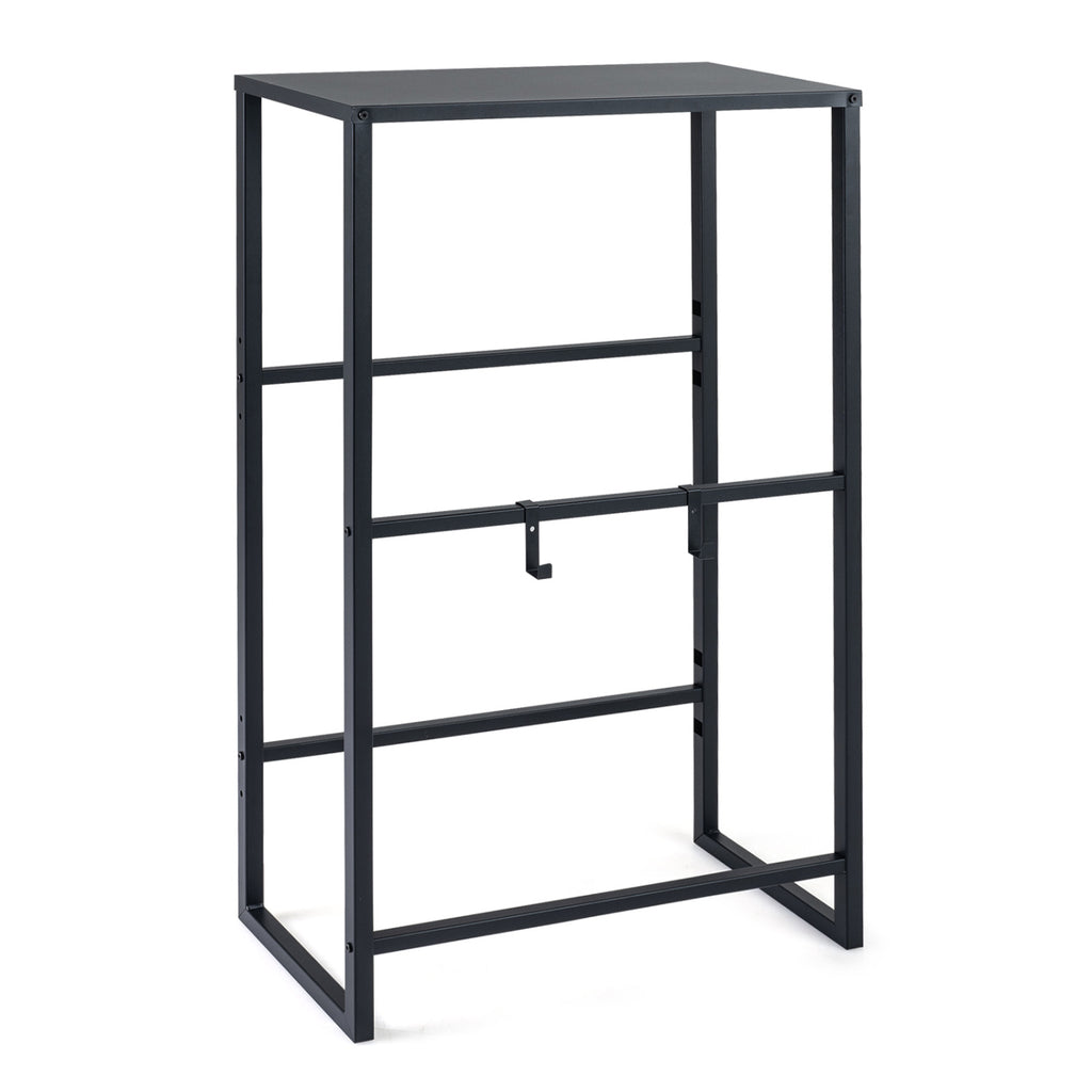 3-Tier Drink Crate Rack with Shelf for Beer and Water for Kitchen and Garage-Black