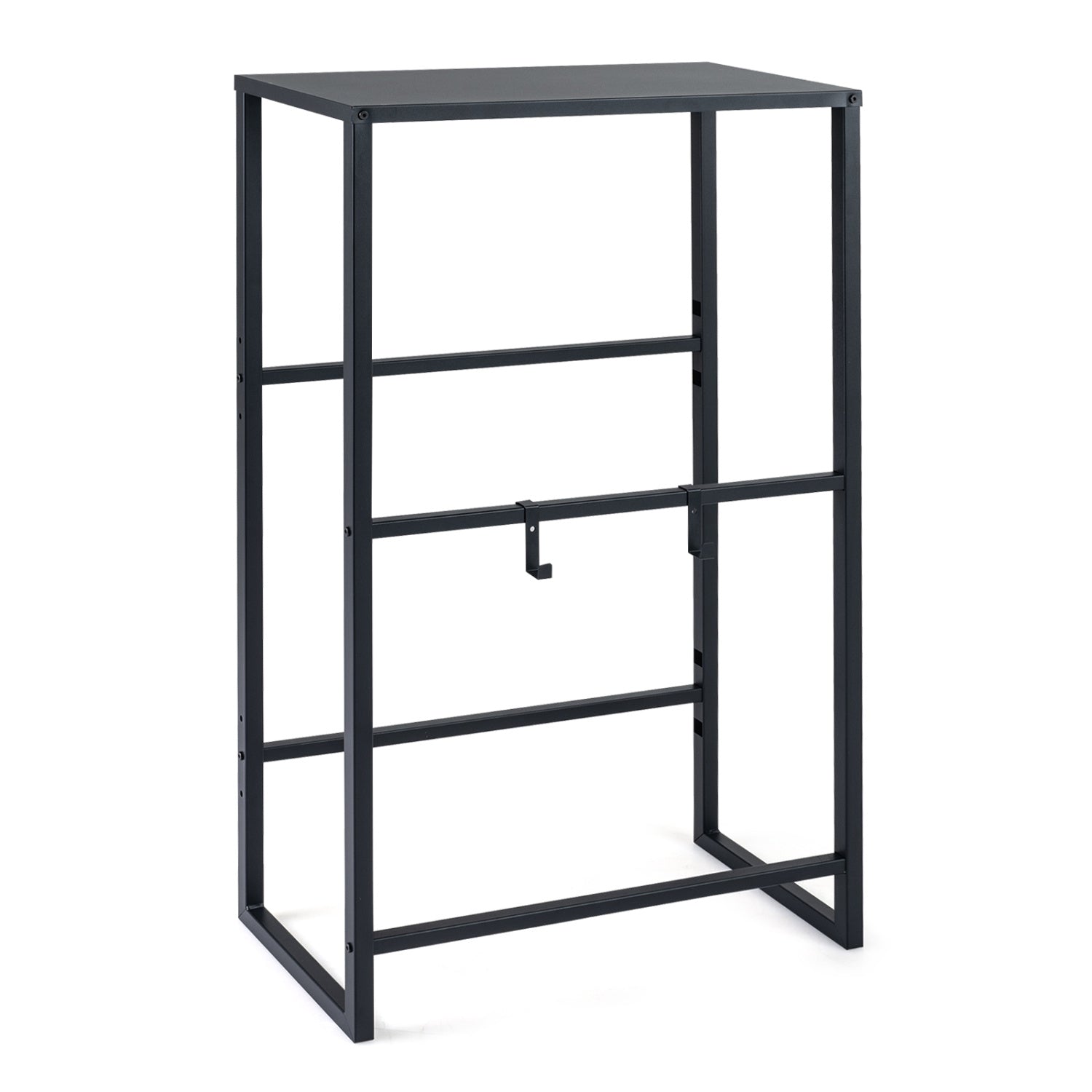 3-Tier Drink Crate Rack with Shelf for Beer and Water for Kitchen and Garage-Black