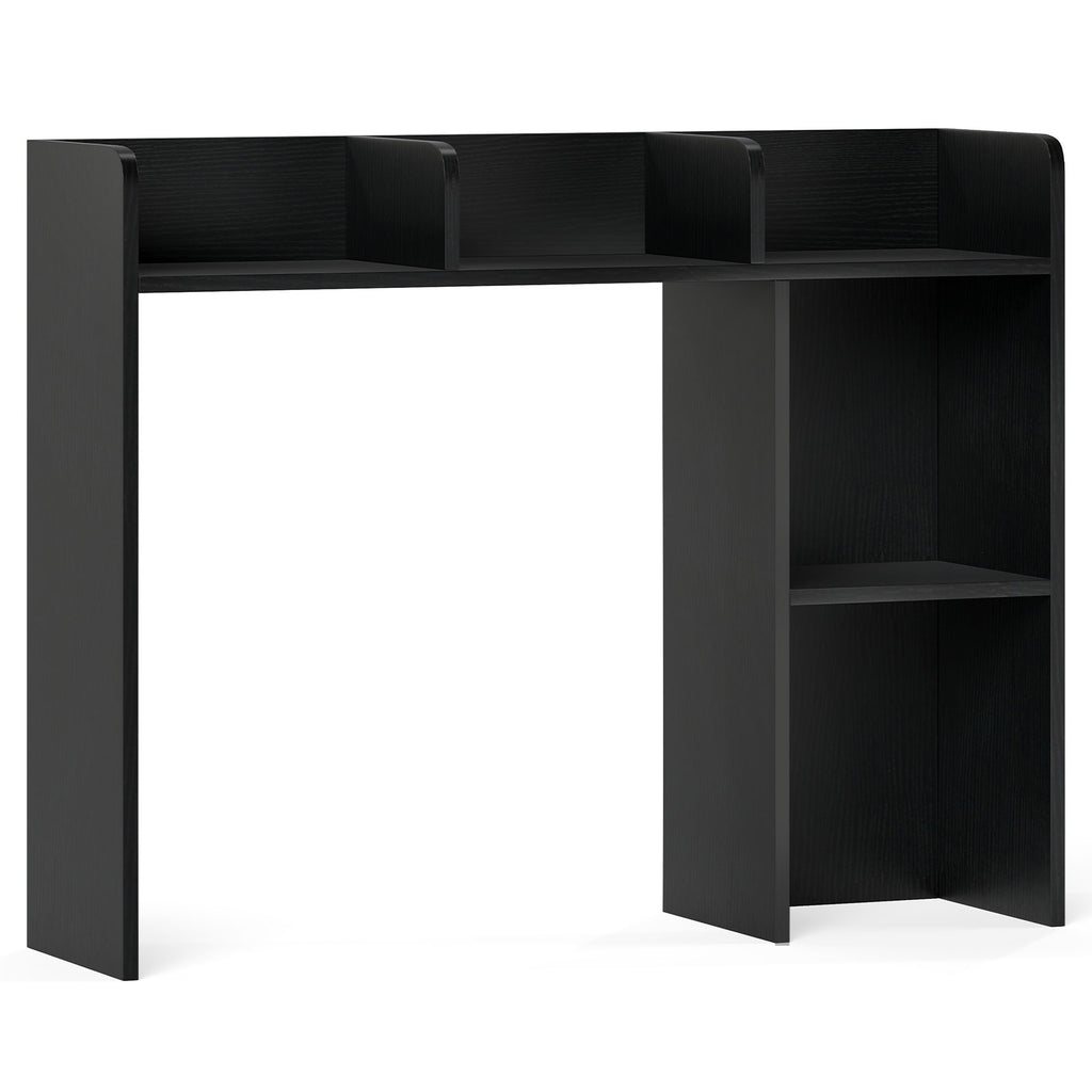 3-Tier Multipurpose Desk Bookshelf with 4 Shelves-Black