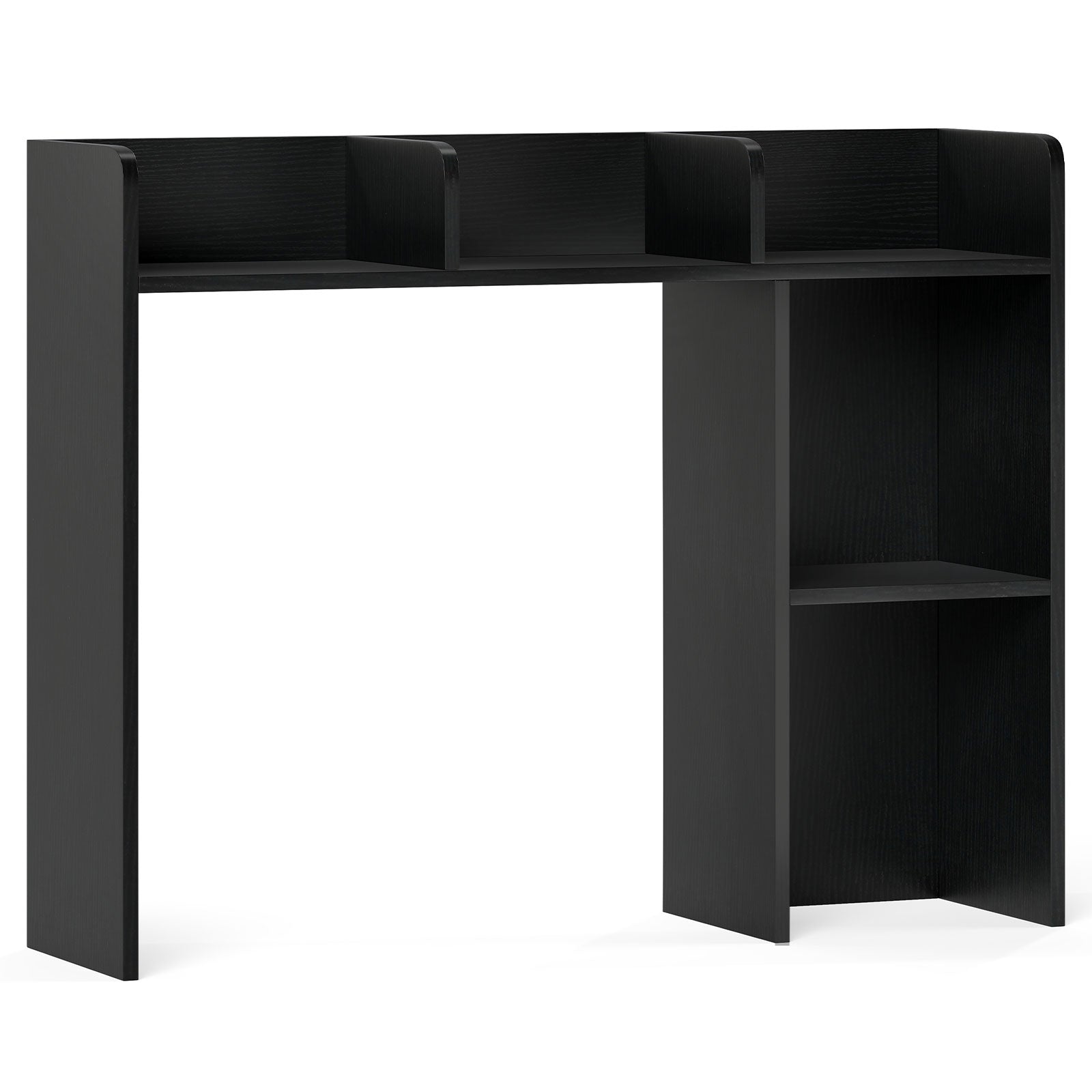 3-Tier Multipurpose Desk Bookshelf with 4 Shelves-Black