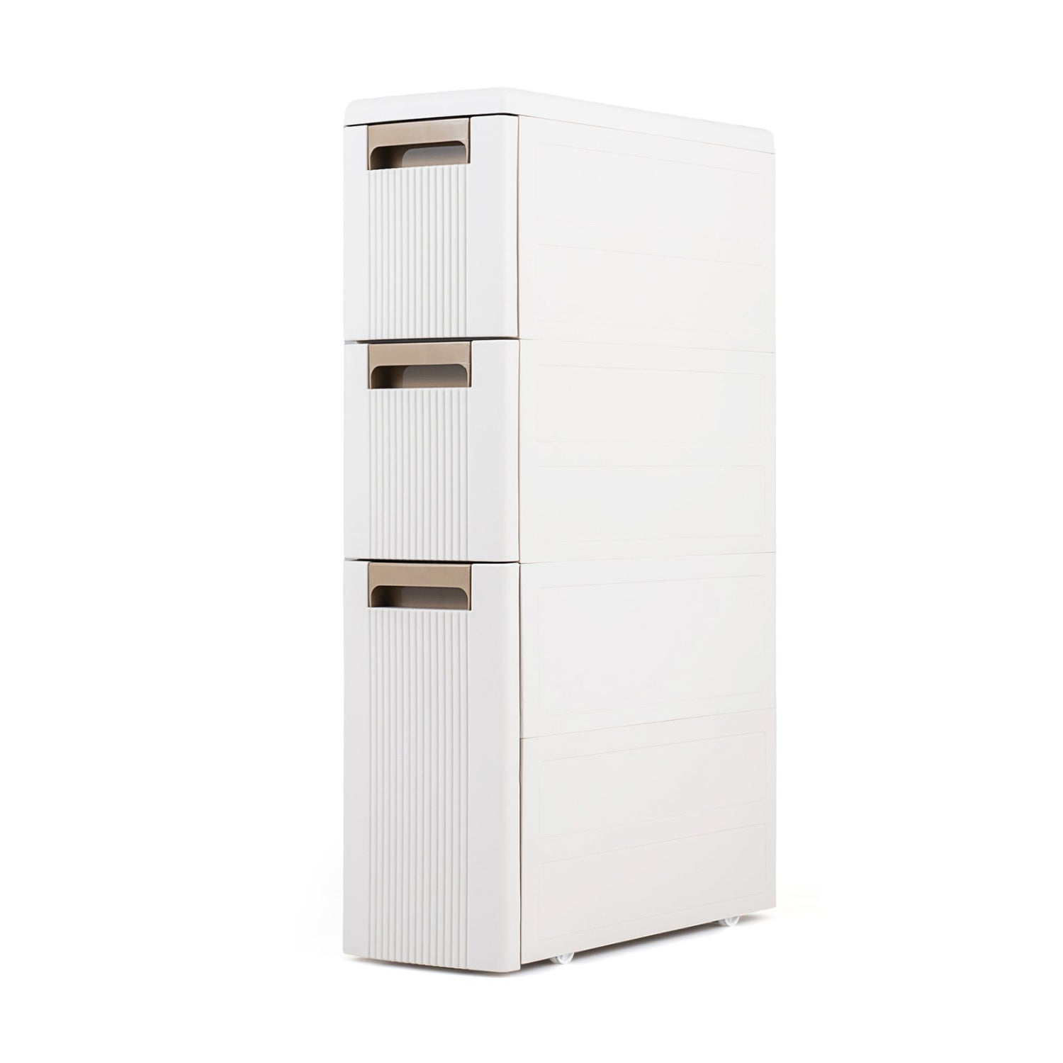 3-Tier Narrow Storage Cabinet  Slim Rolling Cart with 3 Drawers and 2 Removable Dividers-S