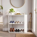3-Tier Shoe Rack Modern Shoe Organizer with Stackable Design-White