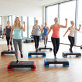 3-in-1 Aerobic Step Platform Set with 2 Stackable Risers and Balance Trainers for Home-Red