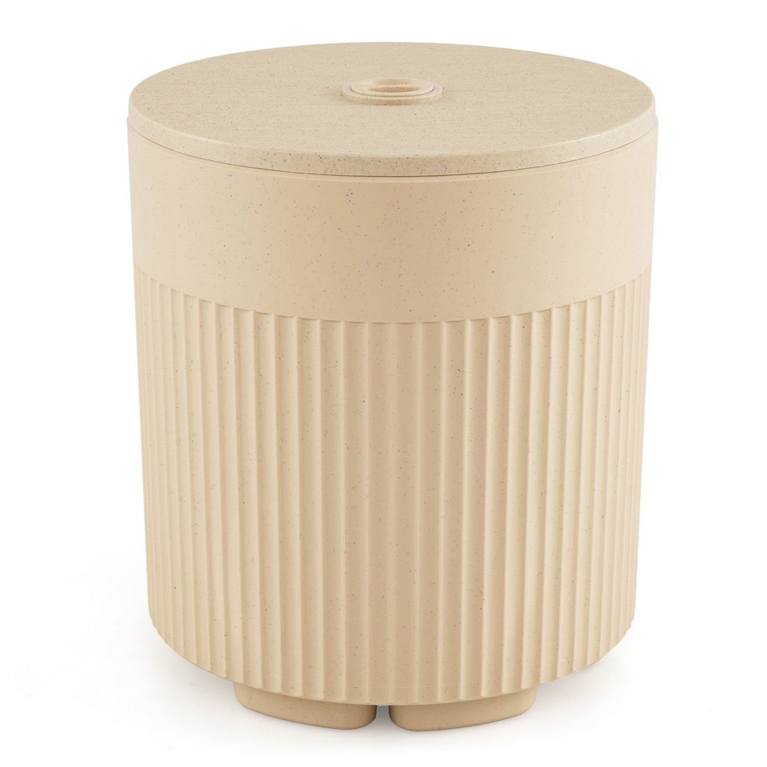 3-in-1 All-Weather Outdoor HDPE Umbrella Base with Water Bag and  2 Umbrella Hole for Patio-Beige