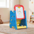 3 in 1 Art Easel for Kids with Double Sided Magnetic Board-Blue