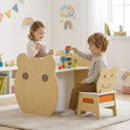 3-in-1 Kids Art Table and Chair with Storage and Reversible Whiteboard Chalkboard for Ages 3-10 Years Old-White
