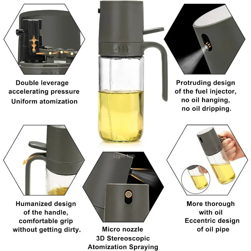 Glass Oil Sprayer Bottle – 250ml Olive Oil Mister Dispenser