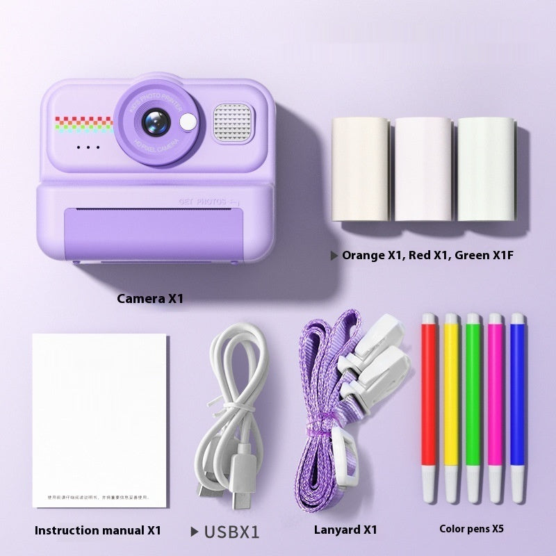 Kids Instant Print Camera HD Photo Video Toy with MP3 & USB Charging Blocks
