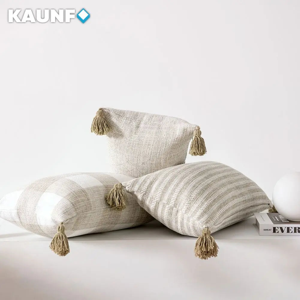 Tassel Cushion Cover – Linen Decorative Pillowcase