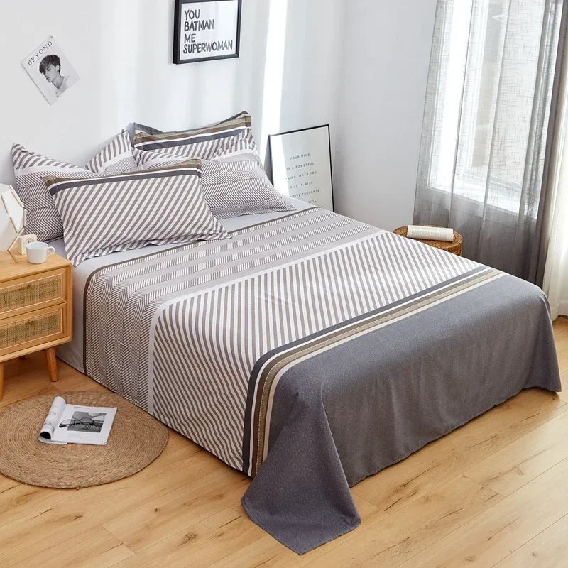 100% Cotton Flat Sheet – Soft, Breathable, Plant Flower Print