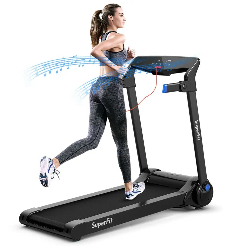 3HP Folding Electric Treadmill Running Machine-Blue - Blue - Treadmills