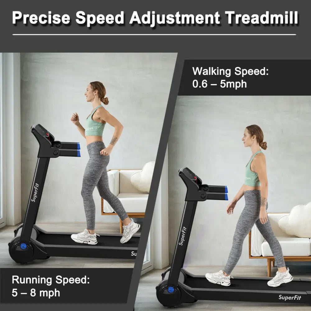 3HP Folding Electric Treadmill Running Machine-Blue - Blue - Treadmills