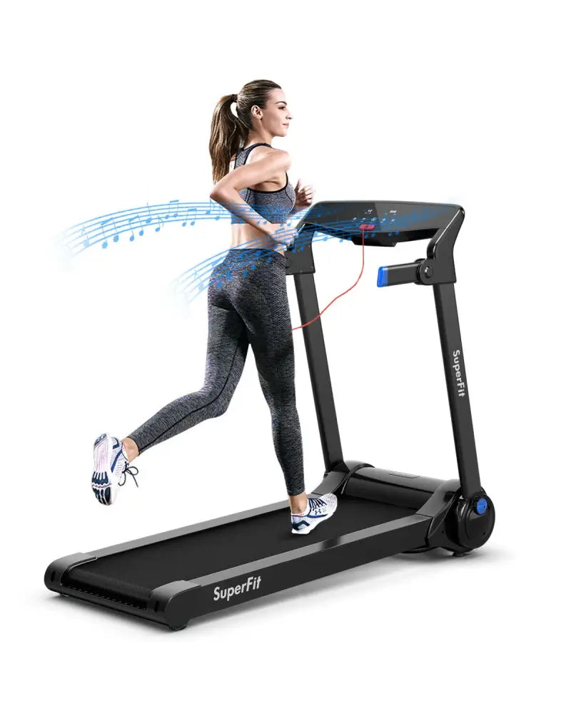 3HP Folding Electric Treadmill Running Machine-Blue - Blue - Treadmills