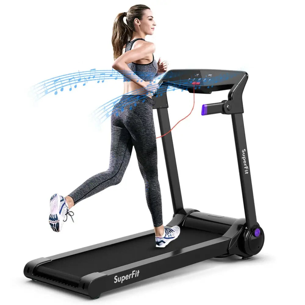 3HP Folding Electric Treadmill Running Machine-Purple - Purple - Treadmills