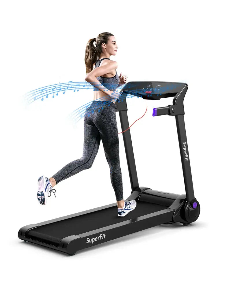 3HP Folding Electric Treadmill Running Machine-Purple - Purple - Treadmills