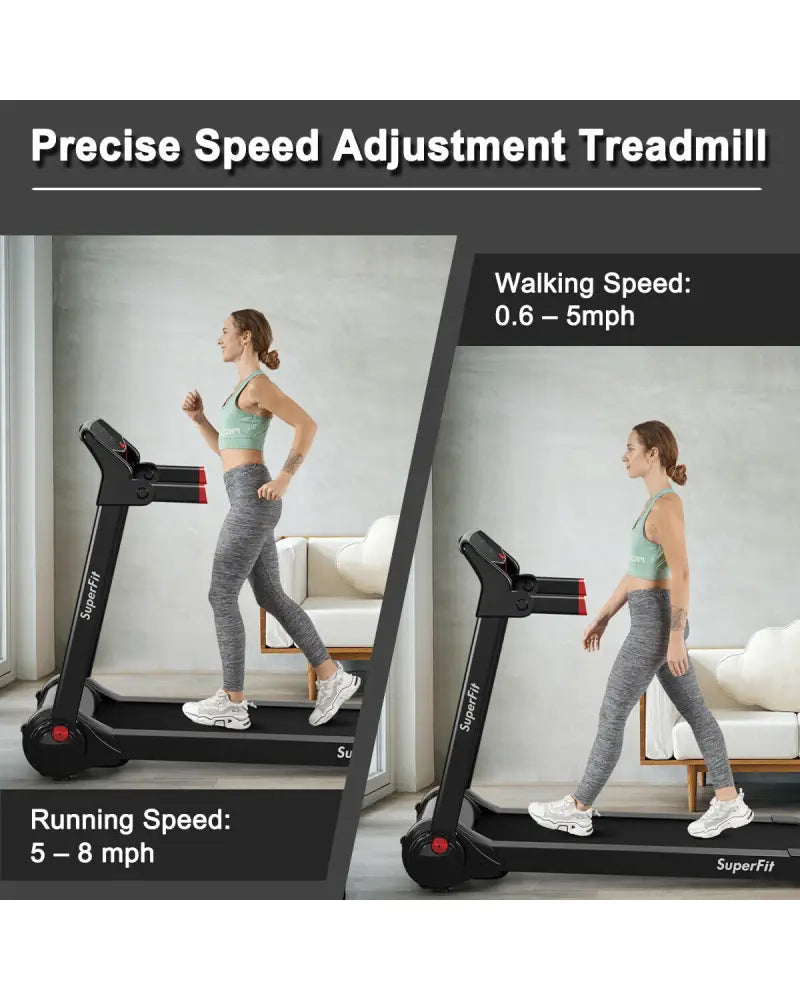 3HP Folding Electric Treadmill Running Machine-Red - Red - Treadmills
