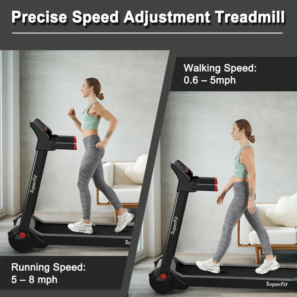 3HP Folding Electric Treadmill Running Machine-Red - Red - Treadmills