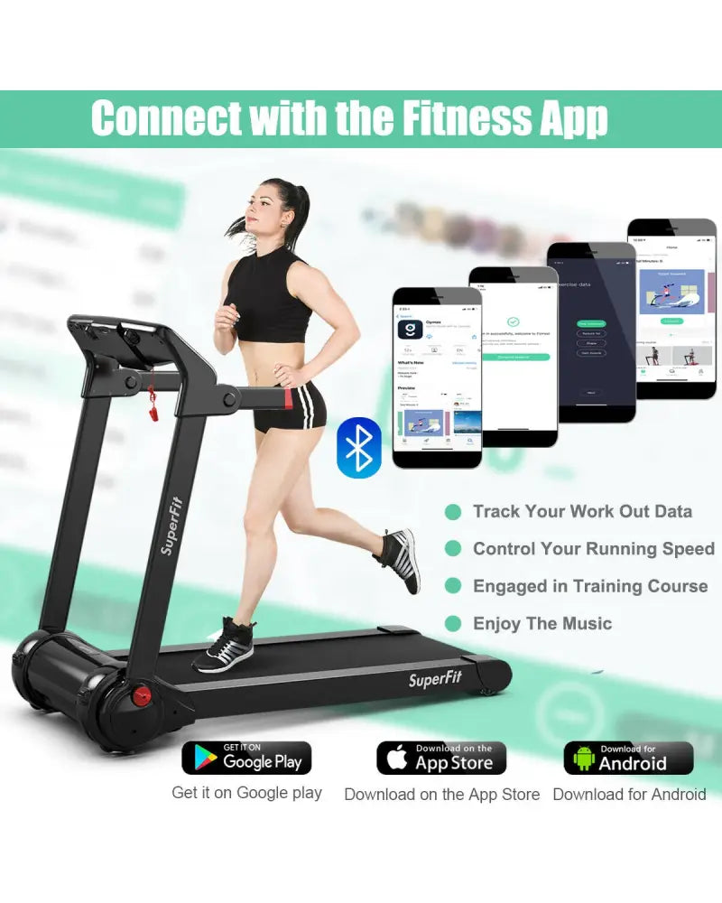 3HP Folding Electric Treadmill Running Machine-Red - Red - Treadmills