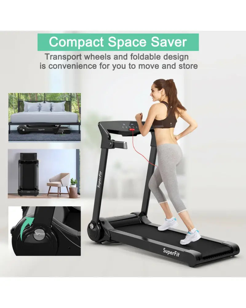 3HP Folding Electric Treadmill Running Machine-Silver - Silver - Treadmills