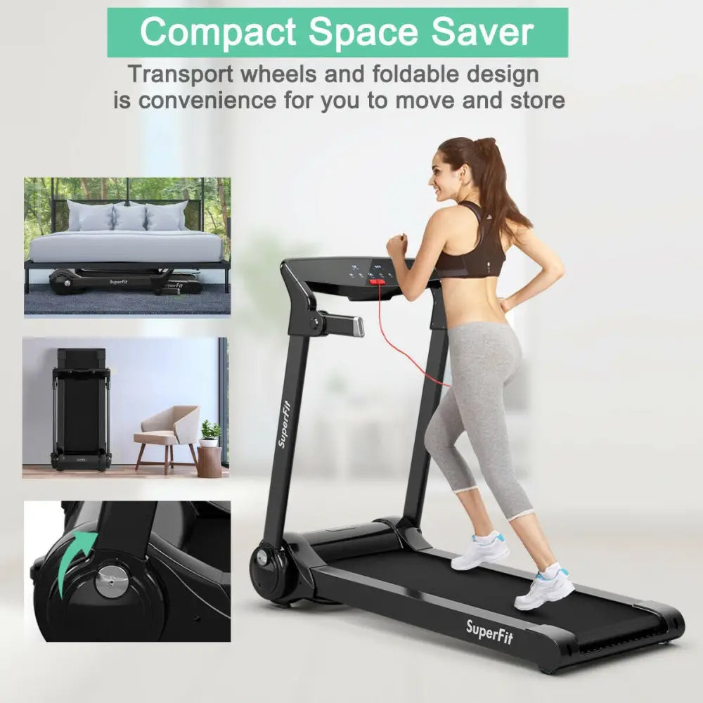 3HP Folding Electric Treadmill Running Machine-Silver - Silver - Treadmills
