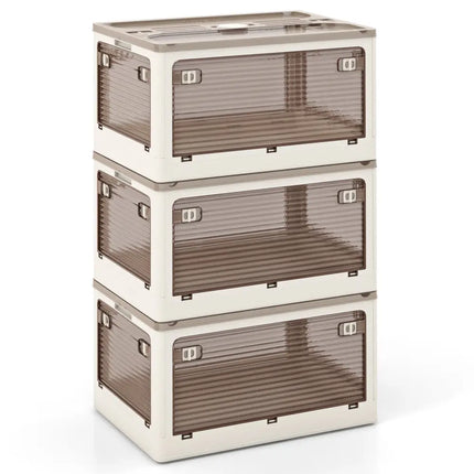 3Pack Stackable Storage Bins with Lids with 5 Opening Ways11.5 Gal - Oasis Home Essentials