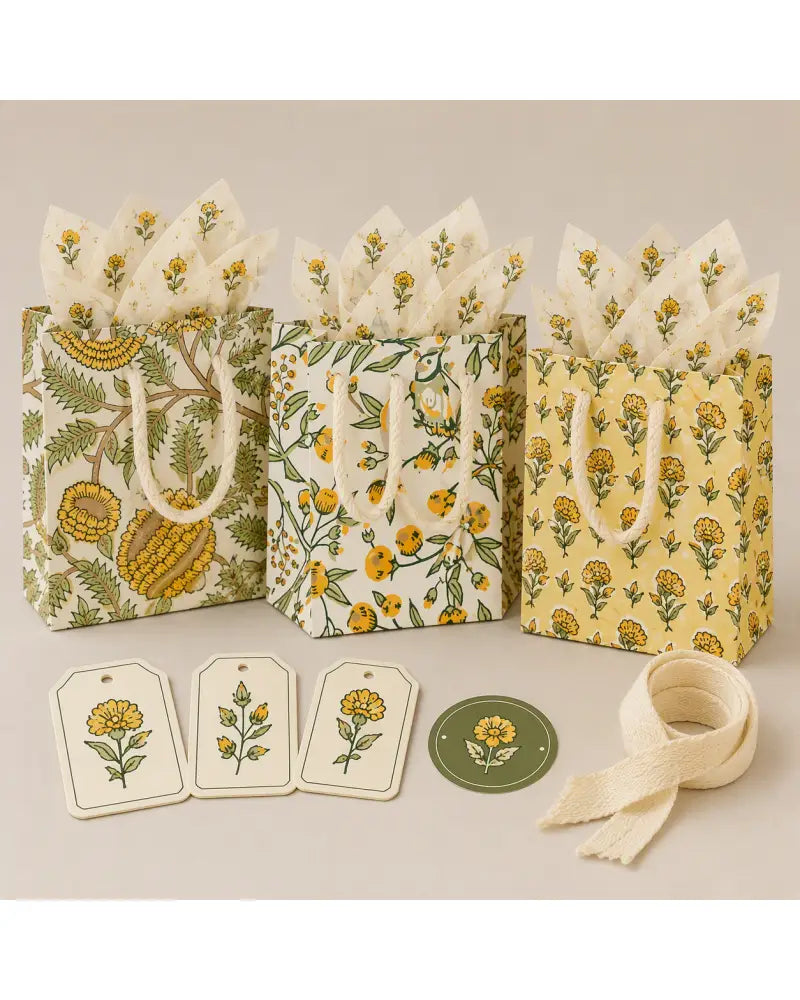 3pc Block Printed Gift Bag (Small) - Sunshine Refresh