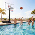4.1-10 Feet Portable Basketball Hoop 18-Level Adjustable with Heavy Duty Fillable Base - Black & White - Sport