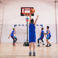 4.3-8.2 FT Portable Basketball Hoop with Adjustable Height and Wheels-Red - Black & Red - Sport Equipments