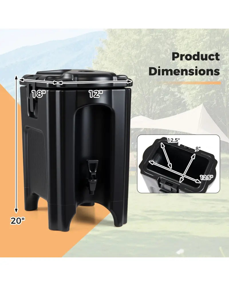 4.4 Gallons Insulated Beverage Dispenser with Ergonomic Handles Set of 2-Black - Black - Water Dispensers