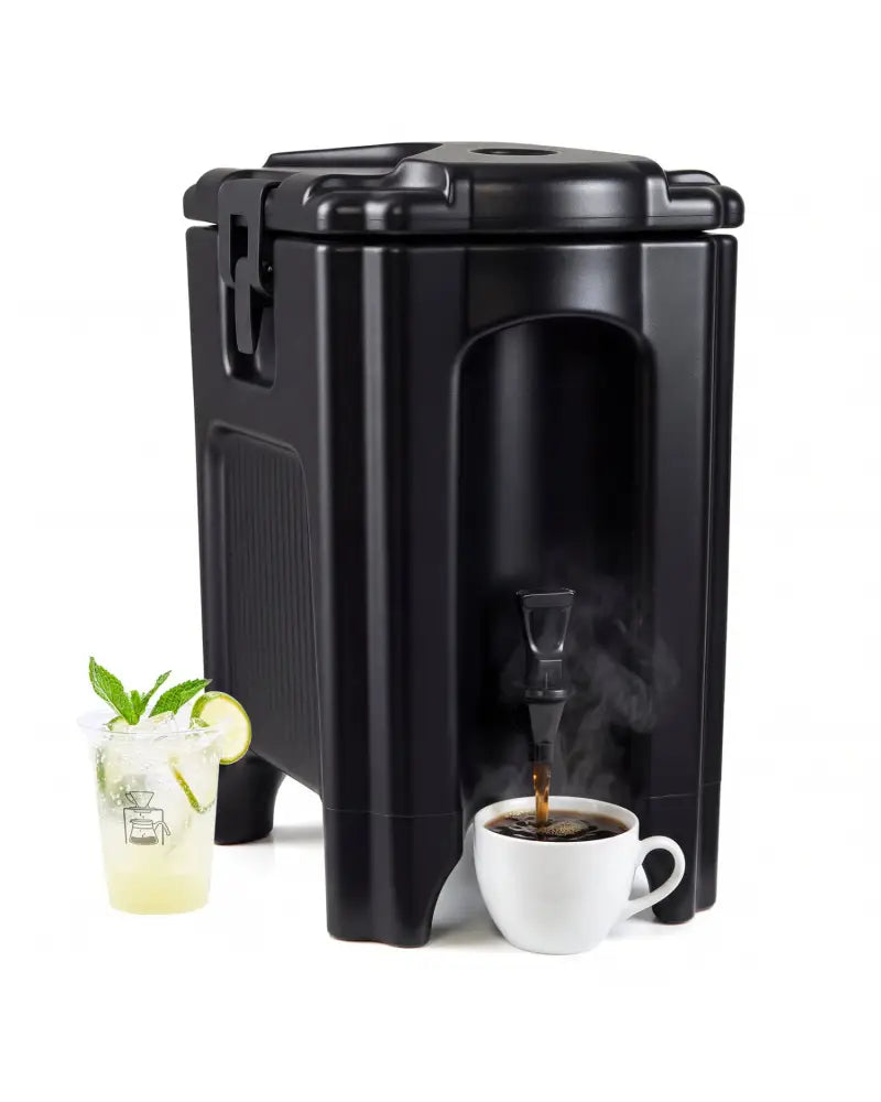 4.4 Gallons Insulated Beverage Dispenser with Handles and Drip-Proof Faucet-Black - Black - Water Dispensers