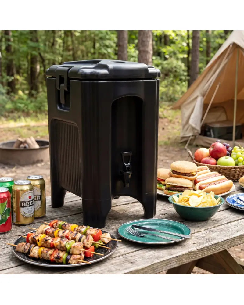 4.4 Gallons Insulated Beverage Dispenser with Handles and Drip-Proof Faucet-Black - Black - Water Dispensers