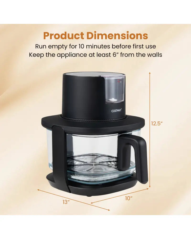 4.5L Glass Air Fryer with Steam Frying Mode-Black - Black - Air Fryers