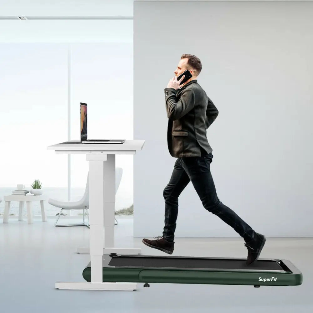 4.75HP 2 In 1 Folding Treadmill with Remote APP Control-Green - Green - Treadmills