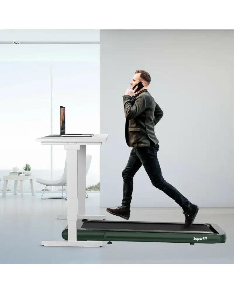 4.75HP 2 In 1 Folding Treadmill with Remote APP Control-Green - Green - Treadmills