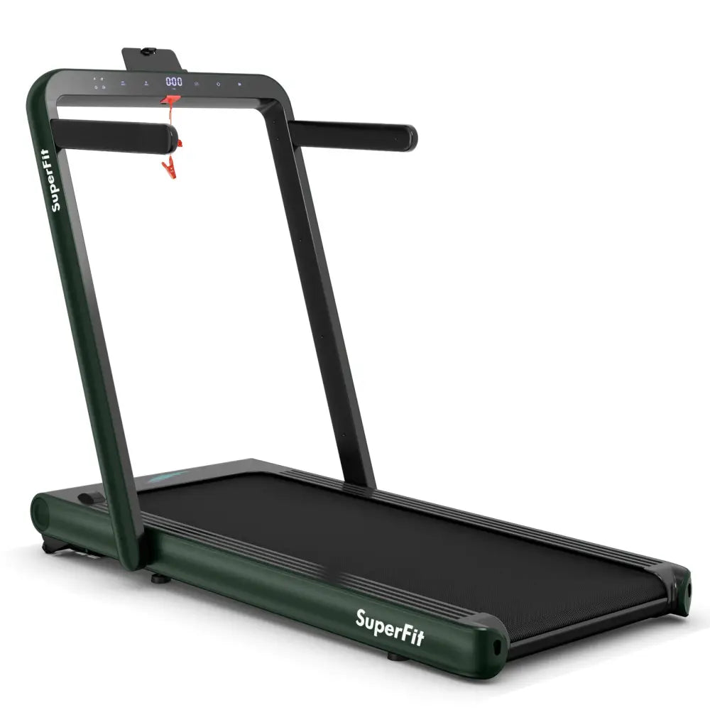 4.75HP 2 In 1 Folding Treadmill with Remote APP Control-Green - Green - Treadmills